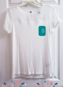 Camisa Top Para Mujer H&M Blanca Transparente Manga Corta Talla Pequeña ¡USADA EN EXCELENTE ESTADO! - Imagen 1 de 4