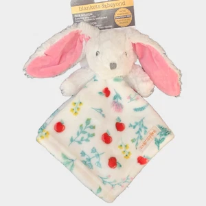 Blankets And & Beyond Plush BUNNY Apples Flower PINK EARS Lovey Security Blanket - Picture 1 of 3
