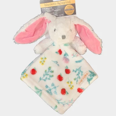 Mantas Y Y Más Allá Peluche CONEJITO MANZANAS FLOR OREJAS ROSAS Lovey Manta de Seguridad Foto 1 de 3