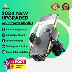 Car Phone Holder Mount Vent Grip Lock System 360° Rotation For iPhone Samsung - Picture 1 of 34