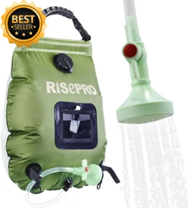 Solar Shower Bag 5 Gallons/20L, Camping Hot Water with Temp Indicator for Hiking - Picture 1 of 12