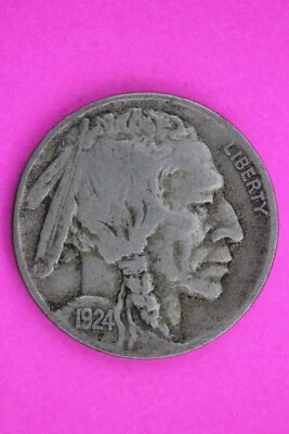 High Grade 1924 D Buffalo Indian Nickel Exact Coin Pictured Free Shipping 0056 - Image 1 of 3