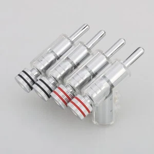 HiFi Banana Plug Audio Hi-end Rhodium Plated Lock Speaker CableConnector - Picture 1 of 10