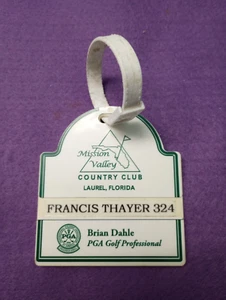 Bolsa de golf vintage etiqueta Mission Valley Country Club Laurel FL - Imagen 1 de 2