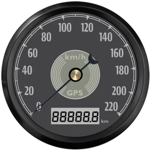 85mm Classical GPS Speedometer 220Km/h Odometer Gauge Red/Yellow Light For Boat - Picture 1 of 6