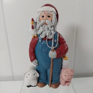 Vintage Handmade Santa Farmer Figurine Signed JS - Picture 1 of 10