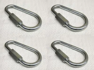 X4 10 mm collegamento rapido placcato zinco a forma di pera - riparazione corda di fissaggio sicuro - Foto 1 di 2