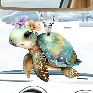 Acrylic Flower Little Turtle Decorative Pendant  Perfect Key Car Bag Accessories - Bild 1 von 4