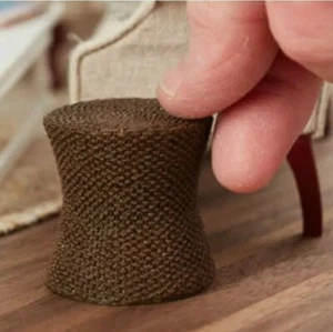Miniature Dollshouse Accessories Brown Wicker Ottoman/Side Table 1:12th Scale - Picture 1 of 4