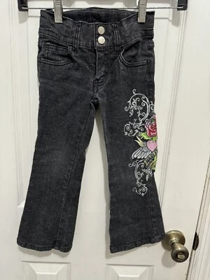Jean de mezclilla Harley Davidson para niñas con detalles rosas talla 4 Foto 1 de 4