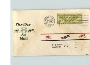C-17 Winged Globe 8 cent AIRMAIL, 1932 First Day of Issue cancelled Sept. 26, 19 - Picture 1 of 1