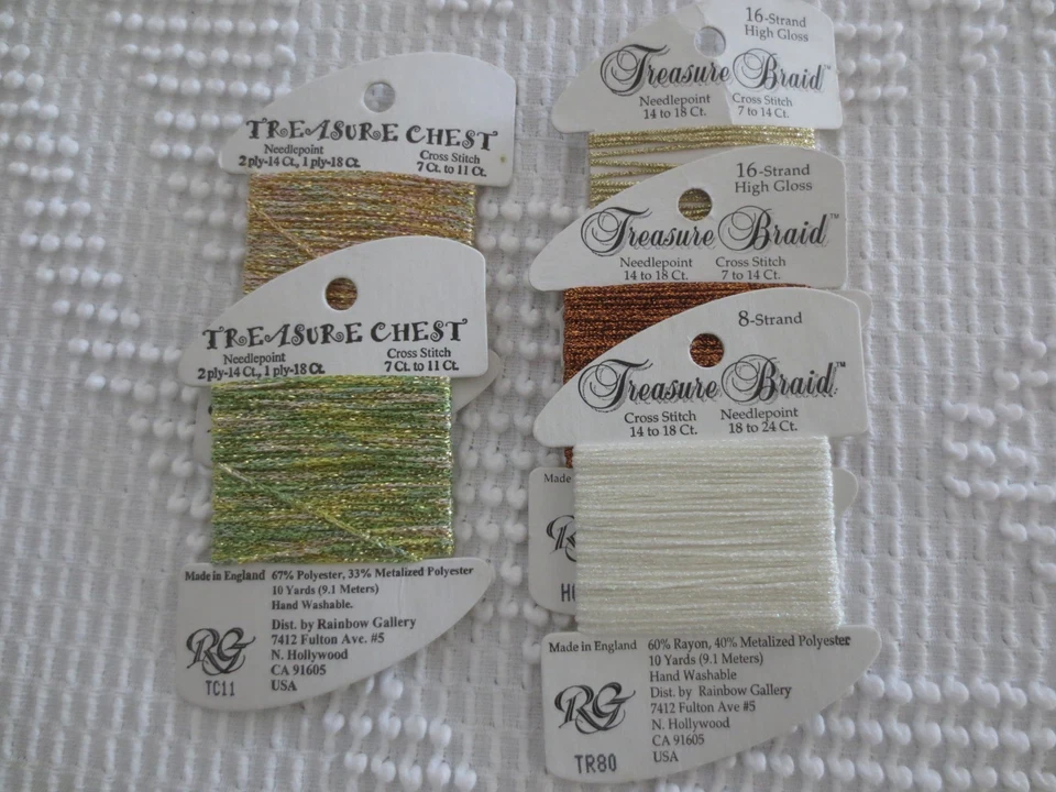 5 Rainbow Gallery TREASURE CHEST/BRAID NDPT & CROSS STITCH Embroidery THREAD - Image 1 of 2