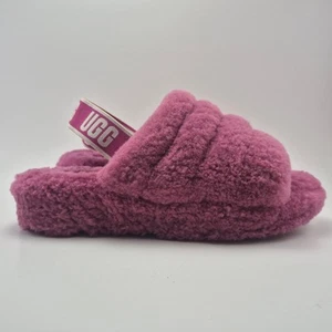 UGG "Fluff Yeah" ciabatte/pantofole da donna rosa fucsia taglia 9 - Foto 1 di 12