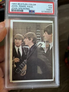 1964 BEATLES COLOR- John, Ringo, Paul - John Speaking #24 PSA 7( MC) NM - Picture 1 of 2