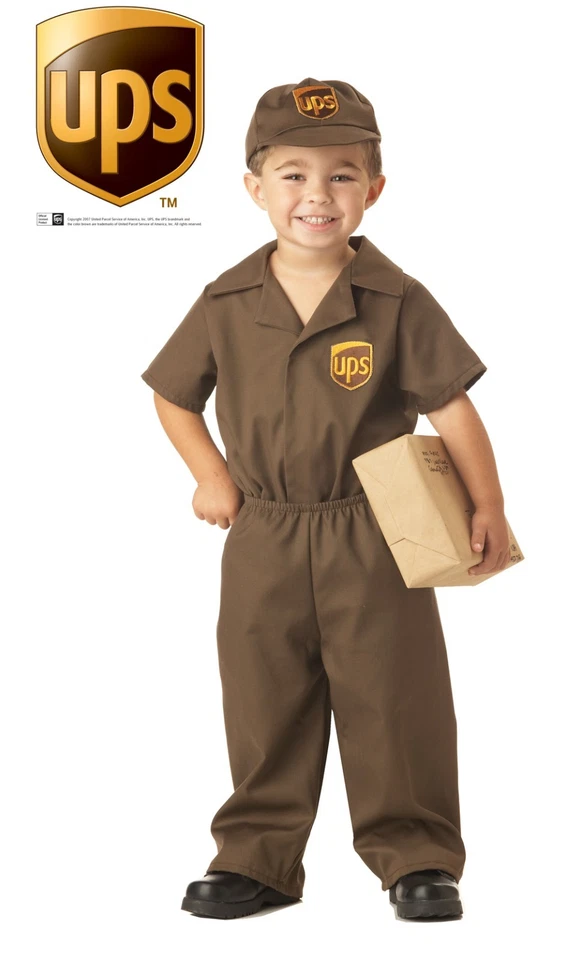 UPS Delivery Guy Licensed Uniform Toddler Halloween Costume Size M 3 - 4