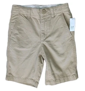 Gap Kids Khaki Soft Cotton Shorts Adjustable Waist Size 6 Slim New w/ Tags - Picture 1 of 11