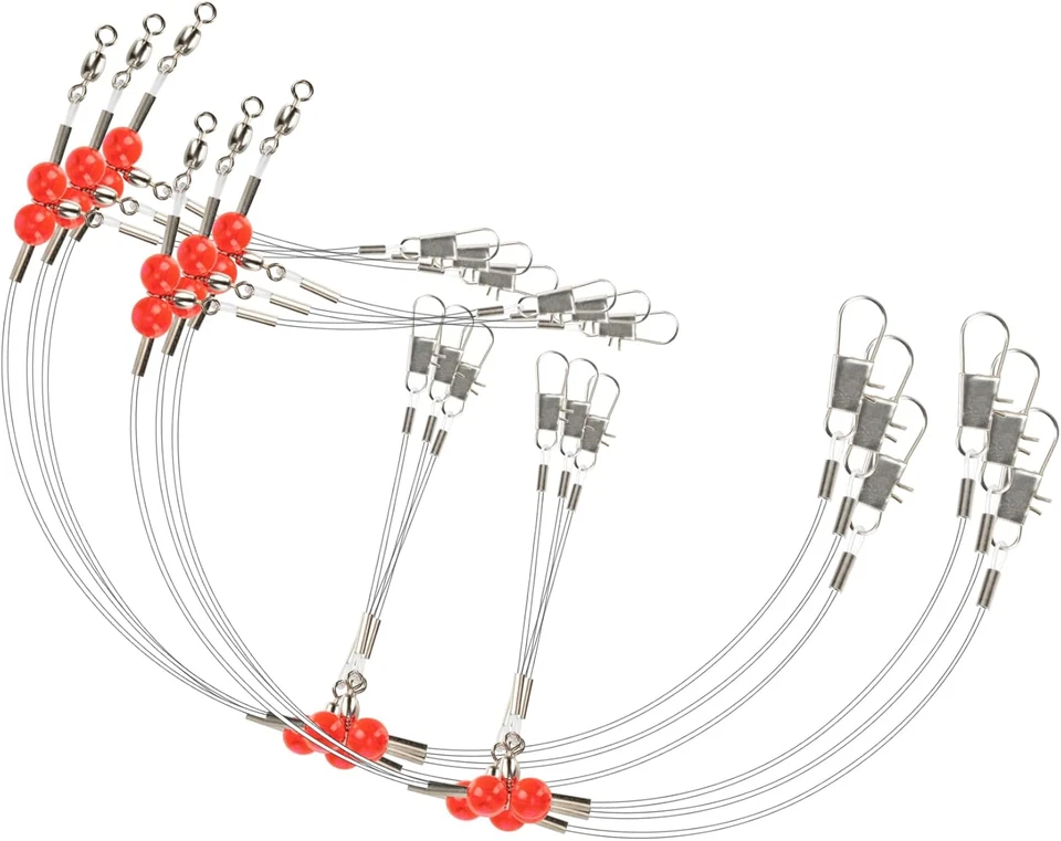 6 Pcs 2 Arm Fishing Leaders with Swivels Stainless Steel Nylon Wire for Saltwate - Image 1 of 4