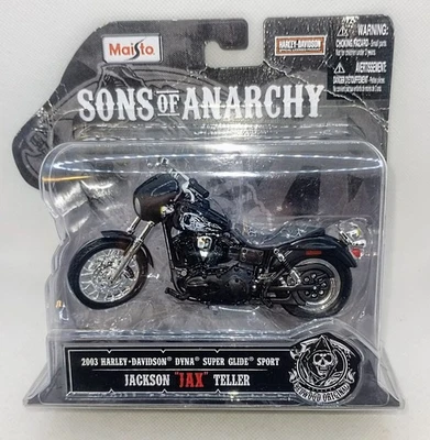 Motocicleta Maisto Sons Of Anarchy 2003 Harley Davidson Jackson "JAX" Teller Dyna Foto 1 de 4