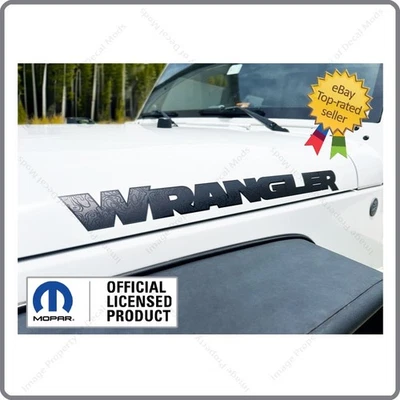 (2x) Jeep WRANGLER JK Hood Decals Stickers 3D Topo Map Black UV1A8 - Image 1 of 4