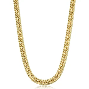 Solid 14k Yellow Gold Filled Double Curb Link Chain Necklace (7 mm, 16 inch) - Picture 1 of 8