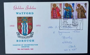 OFICIAL FDC / TARJETA 1972 Golden Jubilee Watford Navidad *** RARO *** RefA 159 - Imagen 1 de 2