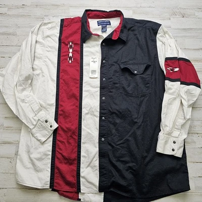 VTG Wrangler Pearl Snap L/S Shirt Size XXL Brushpopper Cowboy Aztec Navajo New - Image 1 of 4