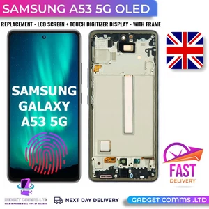 Samsung Galaxy A53 5G LCD Screen Display Glass A536B OLED Digitizer FRAME - Picture 1 of 1