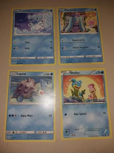 4 pokemon cards- cubchoo, lapras, mareanie, shellos - Picture 1 of 6