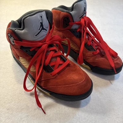 Nike Air Jordan 5 Retro Raging Bull Rojo Negro Hombre 10 DD0587-600 Tenis 2021 Foto 1 de 4