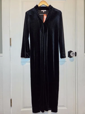 Maxi Vestido de Terciopelo Jude Connally Manga Larga Nuevo con Etiquetas Gótico Capricho Minimalista XS  Foto 1 de 4