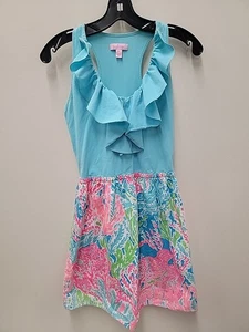 Lilly Pulitzer Lets Cha Cha Danita Dress Womens Medium Ruffle - Picture 1 of 6