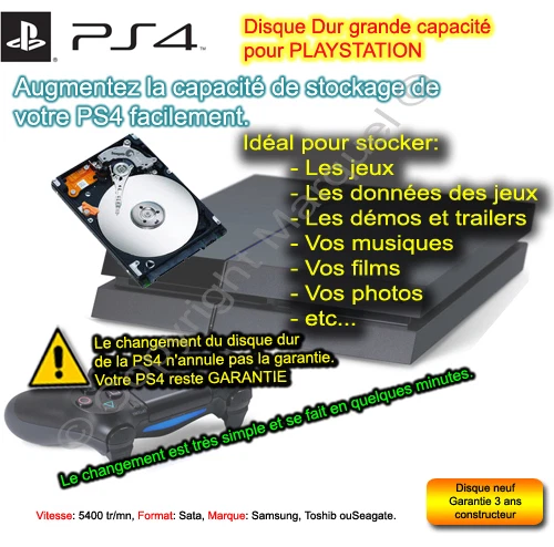 Disque dur 1000 Go 1 to  pour playstation 4 PS4 Sony Foto 1 de 1