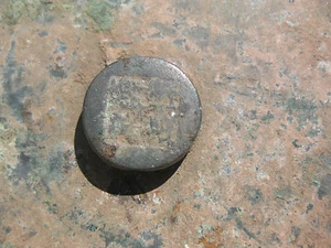 Genuine Chinese bronze mirror with seal on the knob, 88mm, Yuan dynasty? - Picture 1 of 8
