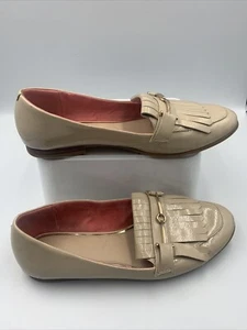 RIVER ISLAND Nude Patent Slip on loafers. UK 8 - Picture 1 of 14