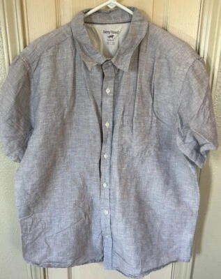 Horny Toad Mens XL Grey Linen Short Sleeve Full Button Shirt  - Image 1 of 4
