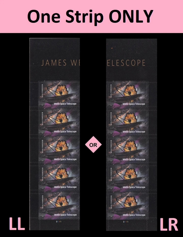 US 5720 James Webb Space Telescope F plate strip 5 MNH 2022 - Image 1 of 1