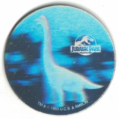 Jurassic Park Brachiosaurus Hologram Skycaps SkyBox Pog From 1993 UCS & Amblin - Image 1 of 2