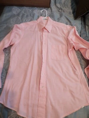 Men's Size 16 Long Sleeve (34)  Pink Natural Blend Dress Shirt Foto 1 de 2