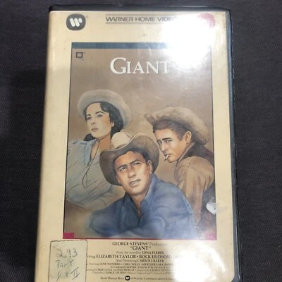 GIANT (RARE CLAM SHELL DOUBLE VHS 1985) 1956 WESTERN w ROCK HUDSON, JAMES DEAN - Image 1 of 4