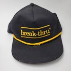 Break-Thru Roped Vtg Usa Hat Cap Black Used Snapback B26D