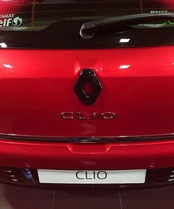 Gloss BLACK rear badge COVER Clio 4 2016-2019 cars WITHOUT rear CAMERA - Picture 1 of 5