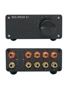4 way stereo RCA audio switch input signal source switcher selector splitter box - Picture 1 of 10