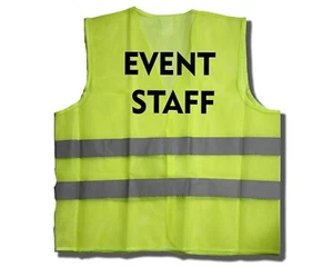 Event Staff Safety Vest Mesh Reflective Yellow  XL High Vis Silver Strip & Shows - Picture 1 of 3
