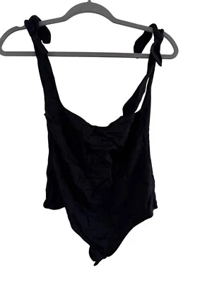 Black One-Piece Swimsuit With Adjustable Tie Straps & Scoop Back Free People - Image 1 of 4
