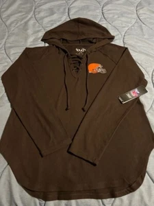 CLEVELAND BROWNS "TOUCH" BY ALYSSA MILANO NWT Brown Womens Sweater Size L - Picture 1 of 6