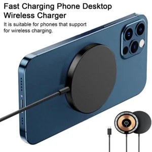 15W Magnetic Fast Wireless Charger Pad For Samsung Galaxy S24 Ultra S23 S22+ S20 - Picture 1 of 11