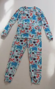 Gymboree Holiday Pajama Size 7 Festive Animals Elephant Porcupine Fox Giraffe - Picture 1 of 5