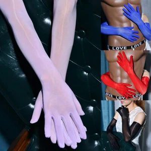 1 Pair Unisex Sheer Sexy Shiny Seamless Long Gloves Braut Nylon Hand Glov - Bild 1 von 25