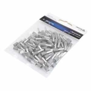 100pc Insulated Crimp Bootlace Ferrule Set Grey AWG 4.0mm² Wire Pin 10mm x 3.2mm - Picture 1 of 3