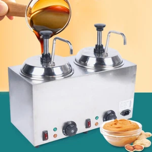Commercial Hot Fudge Warmer Nacho Cheese Sauce Warmer w/ Pump Dispenser 1600W - Picture 1 of 12